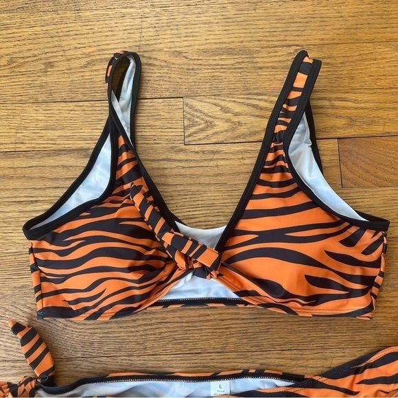 NEW Urchics Bikini Swimsuit Zebra Print Orange Black NWT - Picture 2 of 5